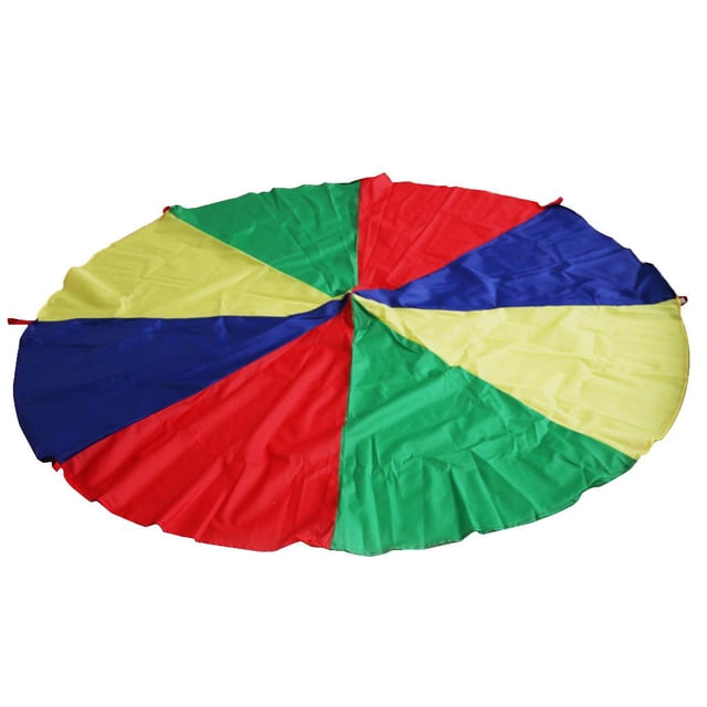 6.5 Pies 8 Manijas Kids Kid Rainbow Parachute Entrenamiento Juguete Yotijar Niños paracaídas de juguete