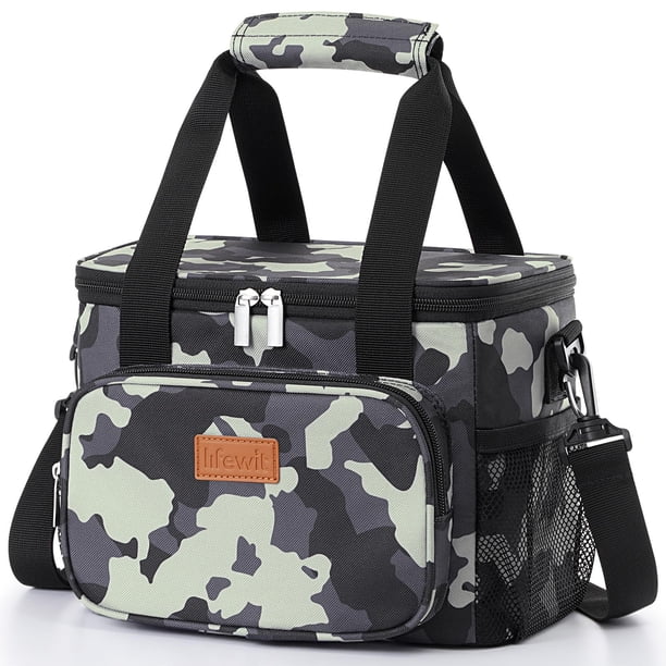 Bolsa de almuerzo Lifewit, mediana, aislante, suave, 8,5 L, camuflaje