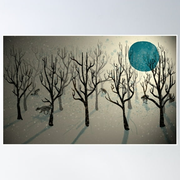 Among The Wolves... Poster Wall Art, Modern Wall Decor, 8x12 UNFRAMED