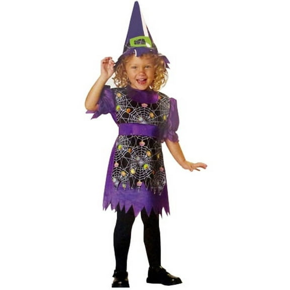 Purple Spiderweb Witch Toddler Halloween Costume Set (2pc)
