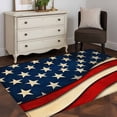 thumbnail image 4 of Retro American Flag Washable Area Rug 3 x 5 ft USA Patriot Red Strip, Soft Non Slip Rugs Stain Repellent Indoor Felt Carpet for Living Dining Room Bedroom Home Office, 4 of 9