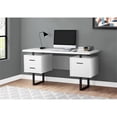 thumbnail image 2 of Pemberly Row Computer Desk Home Office Laptop Storage Drawers 60"L - Metal White, 2 of 5