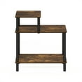 thumbnail image 5 of Furinno Turn-N-Tube 3-Tier Rectangular Sofa Side Table, End Table with Open Shelves, Amber Pine/Black, 5 of 6