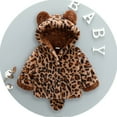 thumbnail image 2 of Otqutp Boys Girls Fall and Winter Leopard Print Shape Padded Jacket Winter Hooded Jacket Coat Windproof Cute Warm Outwear for 0-5 Years(Coffee,4-5 Years), 2 of 9