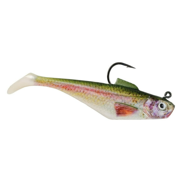 Berkley PBBSS2-HDRBT PowerBait Pre-rigged Swim Shad, 5Pk, 2" HD Rainbow Trout, PowerBait Pre-rigged Swim Shad