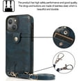 thumbnail image 6 of Phone Case for iPhone 14 with Card Holder for Women Men,iPhone 14 Crossbody Cases with Strap Lanyard for Girl,PU Leather Anti-Lost Strap Case for iPhone 14 6.1",Blue, 6 of 13