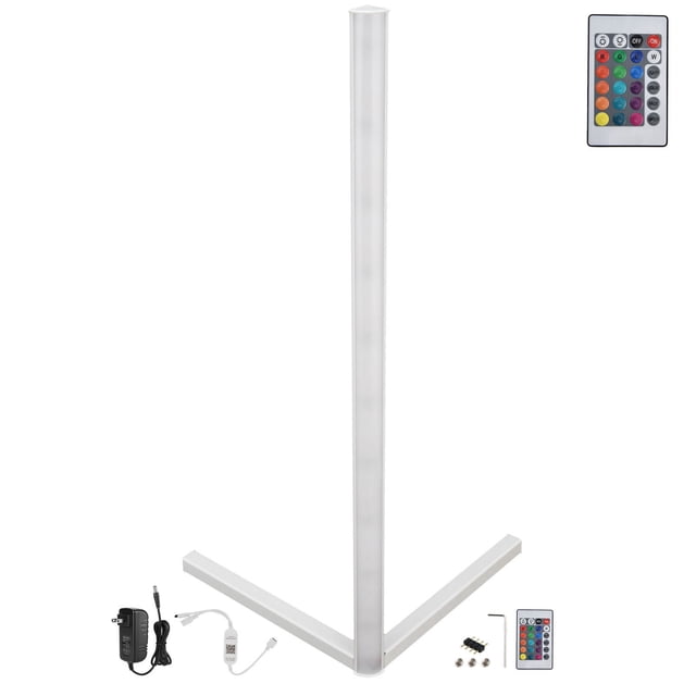 Lámpara de pie LED 16 colores destacados RGB sala de estar dormitorio luz de esquina enchufe de EE. UU. 100-240V
