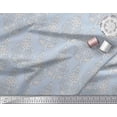 thumbnail image 2 of Soimoi Modal Satin Fabric Leaves & Floral Block Print Sewing Fabric Yard 42 Inch Wide, 2 of 3