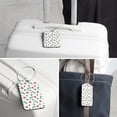 thumbnail image 6 of Square PU Leather 2 Pack Travel Tag - Bag Tag - Suitcase Tag with Privacy Cover and Stainless Steel Ring - Suitable for Travel, Backpack, and Handbag Retro Flowers Floral, 6 of 7