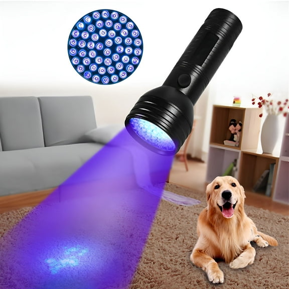 HIBIBUD Pet Urine Detector Light Handheld UV Black Light Flashlight Portable Dog Cat Urine Carpet Detector