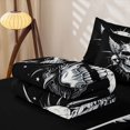 thumbnail image 5 of Homewish Gothic Halloween Skull Zipper Full Size Comforter Sets with Fitted Sheet and 2 Pillowcases,3D Skeleton Pattern Zipper Bedding Set,Black White,Black Reversible,4pcs, 5 of 7