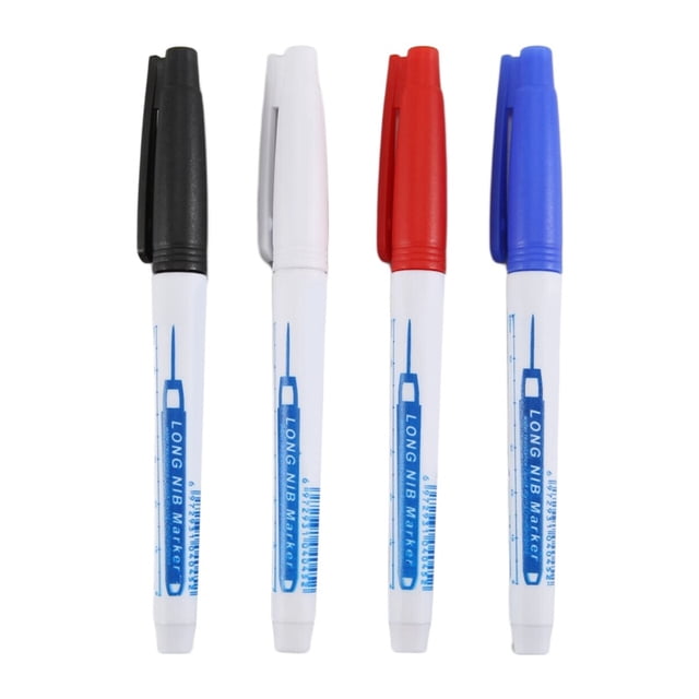 4 Piezas Marcadores de alcance profundo Marcador punta larga agujero impermeable permanentes 30 mm, colores
