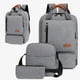 thumbnail image 1 of Juego de tres mochilas: Gran mochila para estudiantes, adecuada para la escuela y viajes al aire libre, bolso de computadora para hombres y mujeres con gran capacidad, mochila de viaje, color azul, 1 of 3