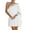 White, variant on OSOLU Solid Color Summer Dress For Women One Shoulder Half Bat Sleeve Solid Color Lace Casual Dresses Loose Beach Mini Sun Dress Boho Sundress Dresses For Women 2025 Elegant Classy