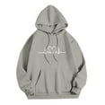 thumbnail image 4 of WENWU Womens Sweatshirt Hoodies Long Sleeve Hoodies for Women Pullover Graphic Hoodie Light Gray Sweater Fall Fashion for Women Workout Wear, 4 of 6