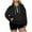 Black, variant on jobturf Plus Size Hoodies for Women Soft Fleece Half Zip Up Pullover Tops Long Sleeve Casual Oversized Hooded Sweatshirts