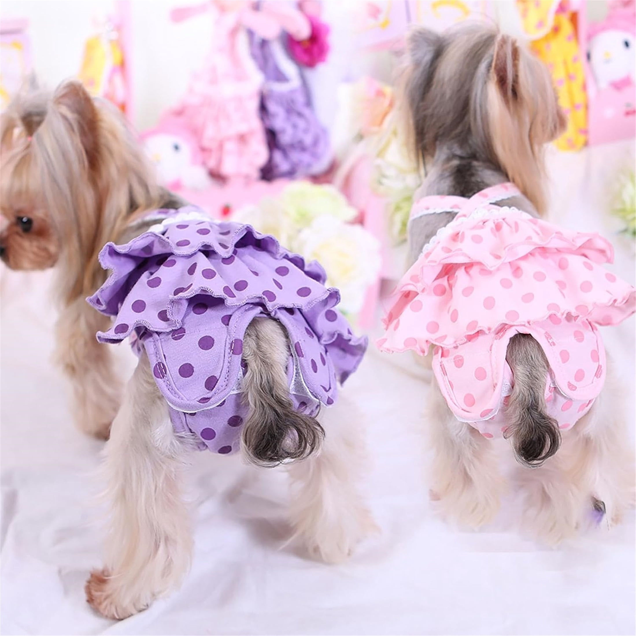 UOSIA Dog Diapers Panties with Adjustable Suspender Washable Reusable Dog Period Panties,Purple
