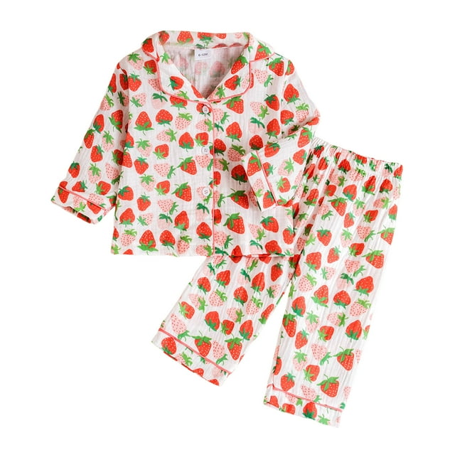 Akiihool Ensembles de Pyjama pour Filles Ensemble de Pyjamas Manches Longues Chats Lecture Livre Tenue d'Intérieur Ensemble de Sommeil 2 Pcs 3-11 Ans (Rouge, 4-5 Ans)