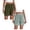 Green & Light Green, variant on 2 Pack Summer High Waisted Shorts for Women Casual Loose Elastic Waist Lace Shorts Vacation Beach Short with Pockets, Navy & Brown, Size L