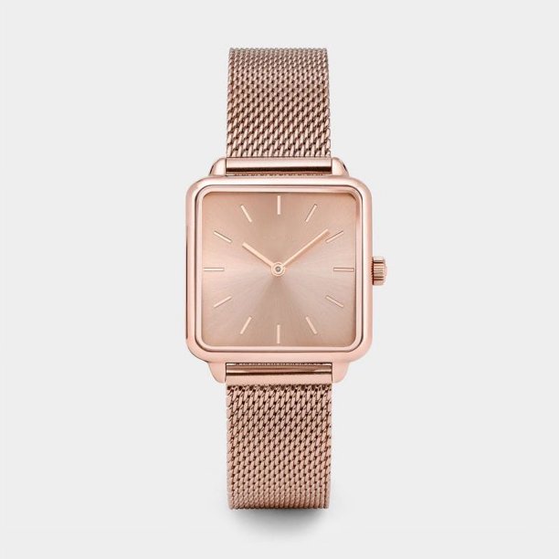 Reloj de negocios delgado con banda de sombrero, banda de acero, banda de malla
