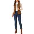 thumbnail image 2 of INSPIRE CHIC Veste Zippée pour Femme Sans Manches Anorak Gilet Utilitaire Veste avec Poches G Brun, 2 of 6