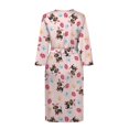 thumbnail image 5 of Yuyamidu Dachshund Robe for Women Easter Egg Long Sleeve Gowns Sleepwear Size M Pink Spa Robes Soft Pajamas Loungewear Lightweight V-Neck Bathrobe with Waist Belt, 5 of 7