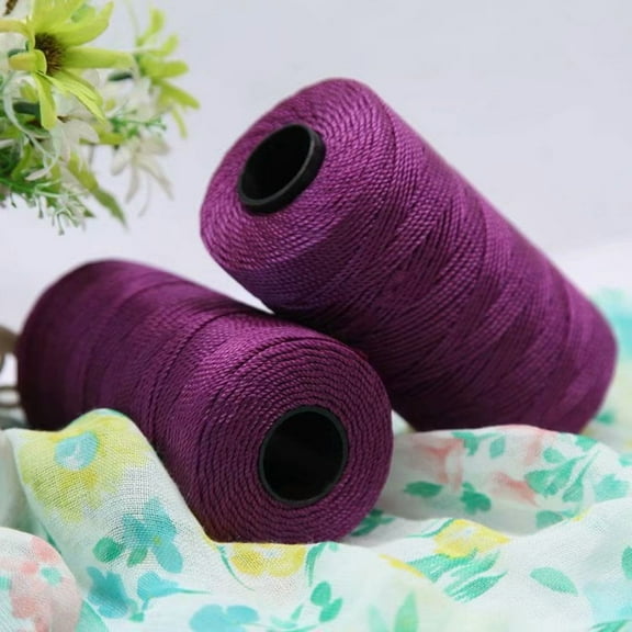 Nvzi Yarn for Crocheting - 2 Pack x 100g Nylon Blend Shiny Thread - Premium Craft Yarn for DIY Projects, Knitting & Home Decor, purple