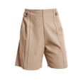 thumbnail image 6 of SwiftWear Women's Summer Casual Dressy Pleated Shorts with Elastic Waistband & Button Front High Waisted Knee Length Shorts for Daily Office, 6 of 7