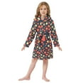 thumbnail image 6 of FORMRS Niños Bathrobe Unisex Hooded Robe Soft Plush Pajamas Sleepwear, Size 10-12T, Red Floral, 6 of 7