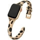 thumbnail image 1 of 1 pieza adecuada para la correa representativa de Apple Watch 7 (cuero genuino en forma de T con estampado de leopardo amarillo 42/44/45), 1 of 7