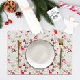 thumbnail image 6 of Christmas Place Mats Set of 6 Elk Christmas Tree Snowflake Gingerbread Man Bell Christmas Sled Decoration Table Mat Holiday Home Kitchen Table Mat Decoration 12x18 Inch, 6 of 6