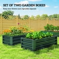 thumbnail image 4 of Outsunny Raised Garden Beds Set of 2, Galvanized Planter Box, Green, 4 of 10