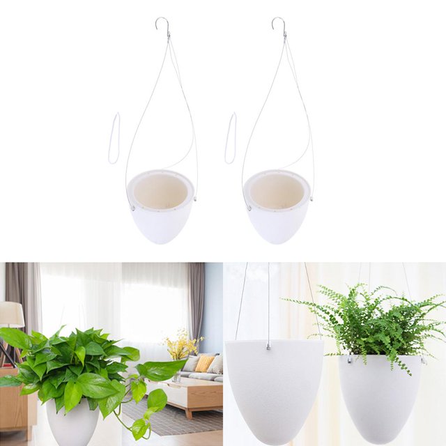 2x hidropónica para con riego automático, bnco esmerido con de cadena Macarena Canasta de flores colgante de jardín