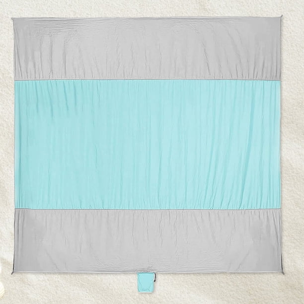 Manta de playa Picnic Cojín de playa Estera de playa de arena Portátil (200 * 140 cm) Gris Verde