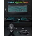 thumbnail image 2 of Wireless Keyboard and Mouse Backlits, Wrist Rest, LED Mouse, Rechargeable Ergonomic Keyboard with Phone Holder, Silent Light Up Combo for Computer, M, 2 of 8