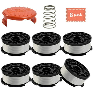 Green Box Innovations 6-Pack 30ft .065 String Trimmer Line Replacement Spool  for Black+Decker AF-100 Weed Eater Line Spool with Automatic Feed System  (6Spool + 1Spring + 1Cap) 