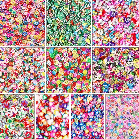 EHOPE Rebanadas de arcilla polimérica para decoración de uñas, rebanadas de frutas, rebanadas de polímero, bricolaje, frutas, suministros para decoración de uñas, kit de decoración, manualidades para