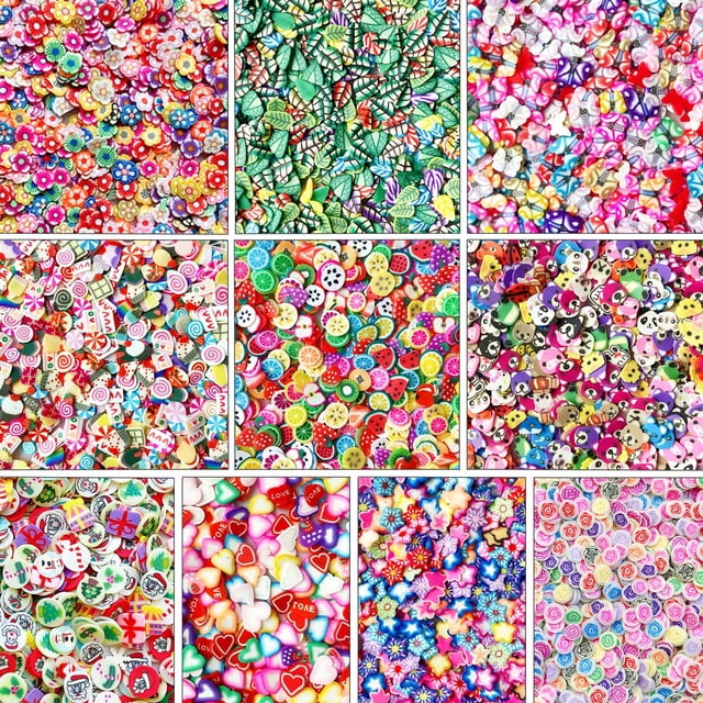 EHOPE Rebanadas de arcilla polimérica para decoración de uñas, rebanadas de frutas, rebanadas de polímero, bricolaje, frutas, suministros para decoración de uñas, kit de decoración, manualidades para