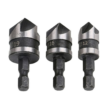 

Frcolor 3Pcs 90 Degree Carbon Steel Hexagonal Handle Carpenter s Five-Edged Chamfer Woodworking Hole Opener