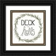 thumbnail image 1 of Shamp, Cindy 26x26 Black Ornate Wood Framed with Double Matting Museum Art Print Titled - Deck the Halls Wreath, 1 of 4