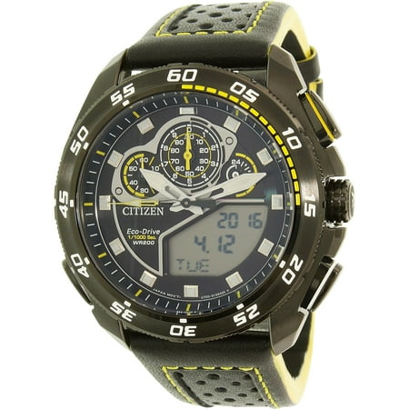 - Men's Eco-Drive JW0125-00E Black Leather Eco-Drive Watch