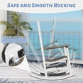 thumbnail image 3 of Outdoor Patio Rocking Chairs Set of 3, 2 Chairs Made of Metal & WPC + 1 All Metal Table, Outside Oversized Porch Rocker Chairs with High Back for Adults, Outdoor Rocker for Garden, White & Grey, 3 of 8