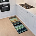 thumbnail image 2 of Ottomanson Striped Bathroom Runner Rug 20" x 59" - Non Slip Low Pile Carpet, Multicolor, 2 of 13