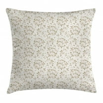 Ivory Throw Pillow Cushion Cover, Flourished Rose Flower Blossoms Petals Motif Essence Elegance Classic Design, Decorative Square Accent Pillow Case, 16 X 16 Inches, Sage Green Coconut, by Ambesonne