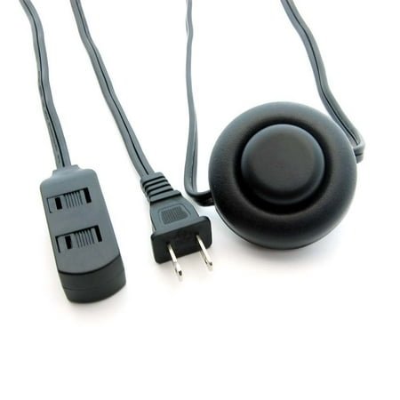 Foot Power Switch - Foot Switch with 3-Outlets, 9ft Indoor Electrical Power Extension Cord, Black