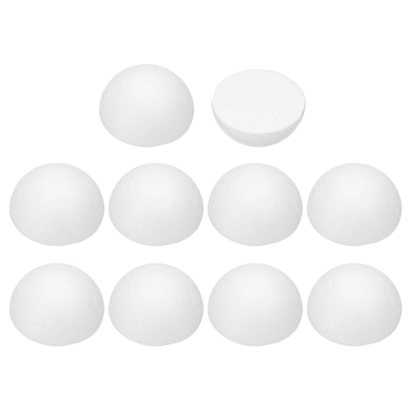Uxcell 2 Inches Craft Foam Balls, 10 Pcs Half Sphere Polystyrene Foam Balls for DIY Projects Arts and Crafts Supplies, White