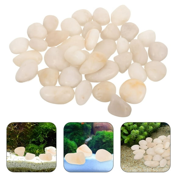 OULII 1 Set Garden Rocks White Oval Shape for Garden Pathway Use 500g