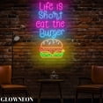 thumbnail image 4 of Glowneon Life Is Short Eat The Burger Led Wall Art, Burger Shop Decor, 4 of 5