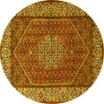 thumbnail image 1 of Ahgly Company Machine Washable Indoor Round Persian Yellow Traditional Area Rugs, 3' Round, 1 of 4