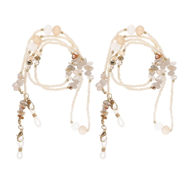 Miangastore 2 Pcs Chaîne de Lunettes Perlées Support de Collier de Lunettes Support de Lunettes Chaîne de Lunettes de Soleil Support de Lunettes pour Femmes Fournitures Stylées